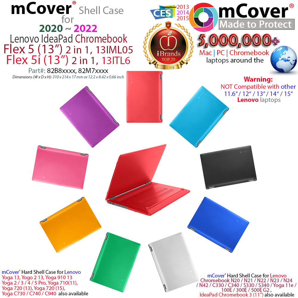 mCover Hard Shell case for Lenovo Chromebook Flex 5 (13) laptop