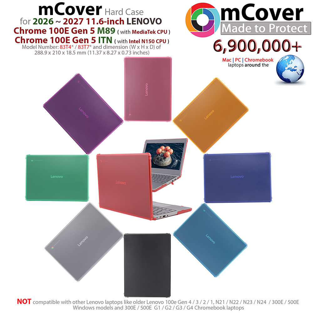 mCover Hard Shell case for Lenovo 100e Gen 5 series Chromebook laptop