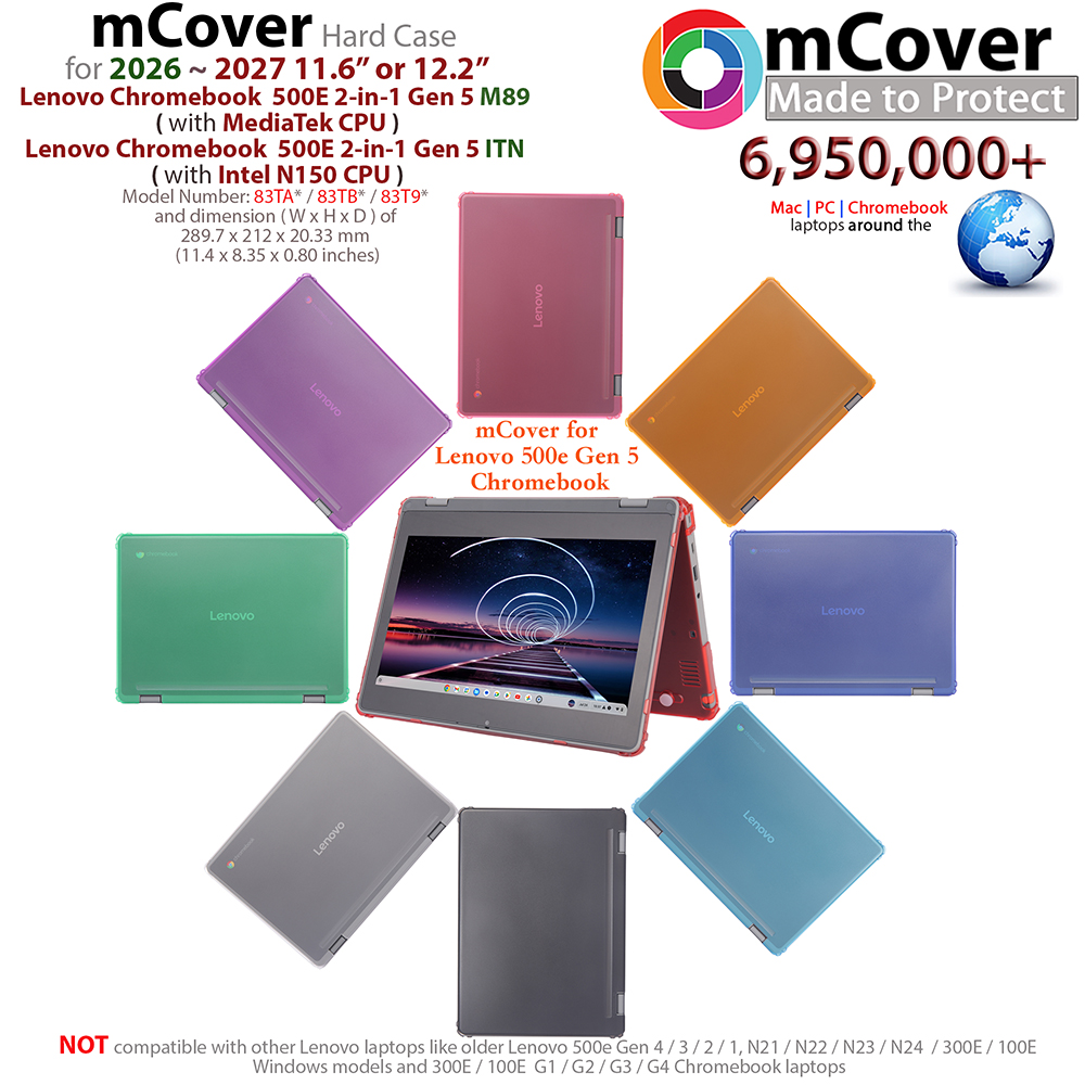 mCover Hard Shell case for Lenovo 500e Gen 5 series Chromebook laptop