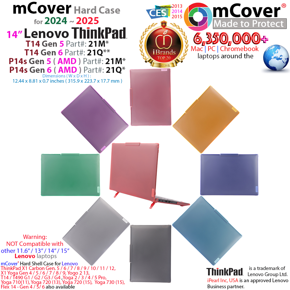 mCover Hard Shell case for 14-inch Lenovo ThinkPad T14 Gen 5 / 6 series