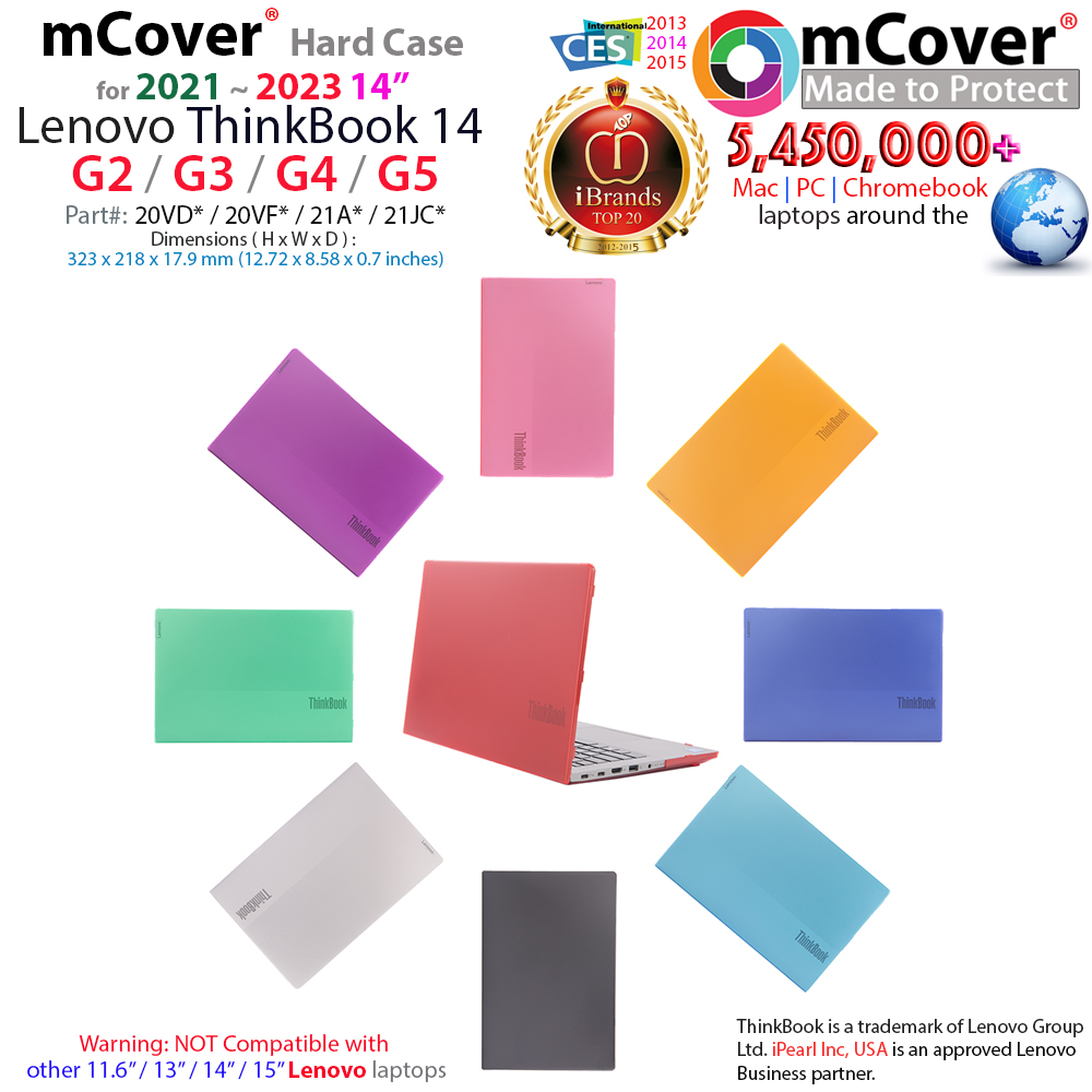 mCover Hard Shell case for 14-inch Lenovo ThinkBook 14 G2 G3 G4 G5 series