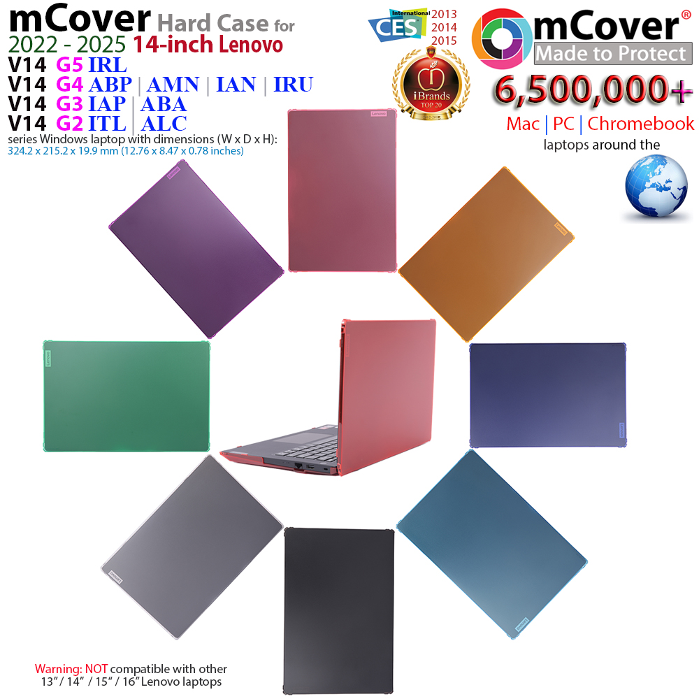 mCover Hard Shell case for 14-inch Lenovo V14 G2 G3 G4 G5 series Windows Laptop