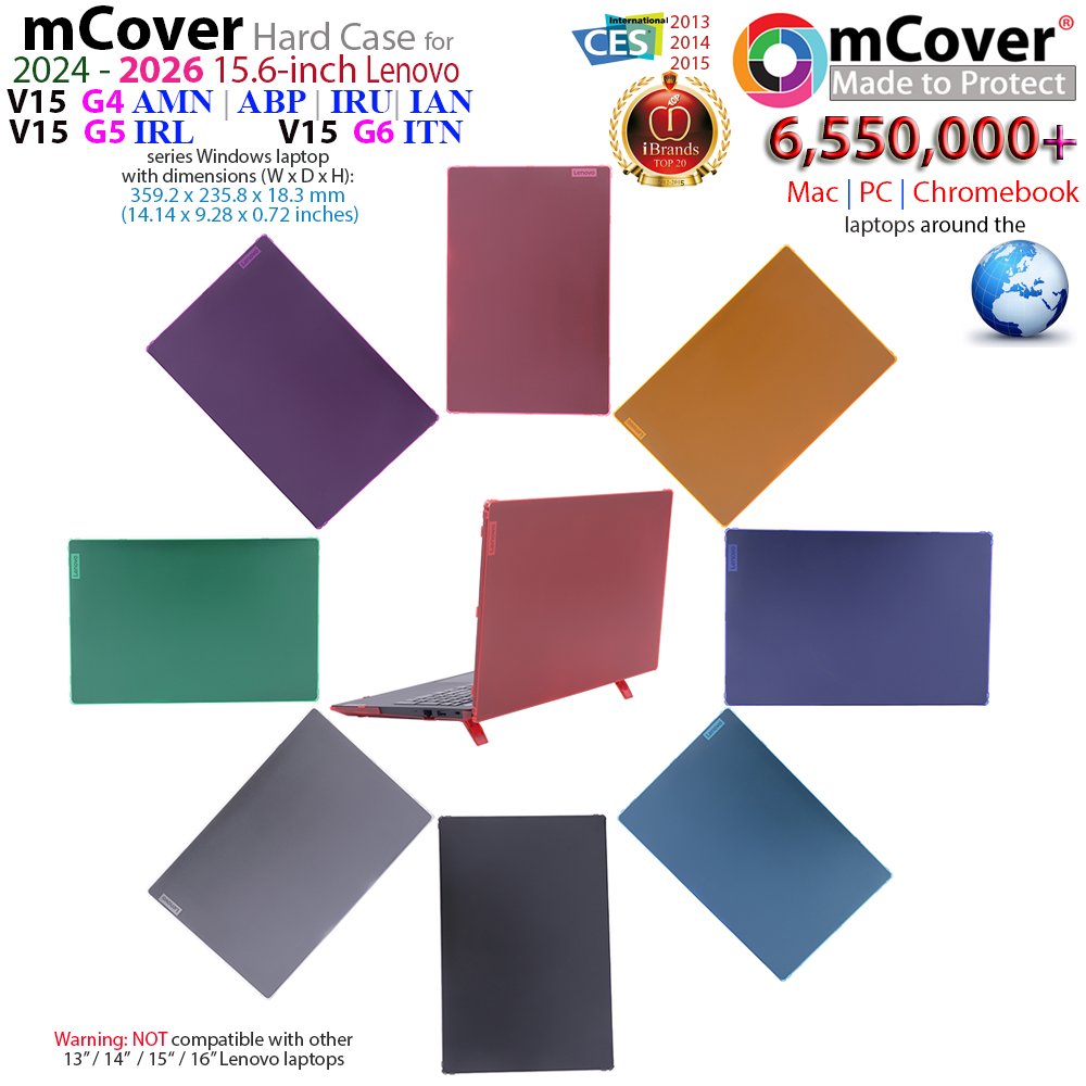 mCover Hard Shell case for 15.6-inch Lenovo V15 G4 G5 G6 series Windows Laptop