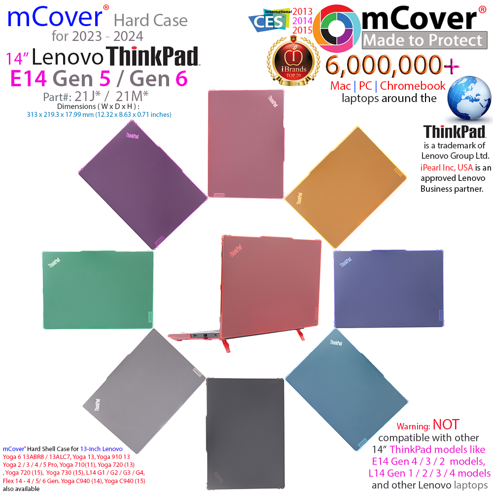 mCover Hard Shell case for 14-inch Lenovo ThinkPad E14 G5 / G6 14-inch Windows Laptop