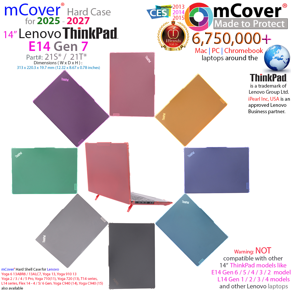 mCover Hard Shell case for 14-inch Lenovo ThinkPad E14 G7 14-inch Windows Laptop