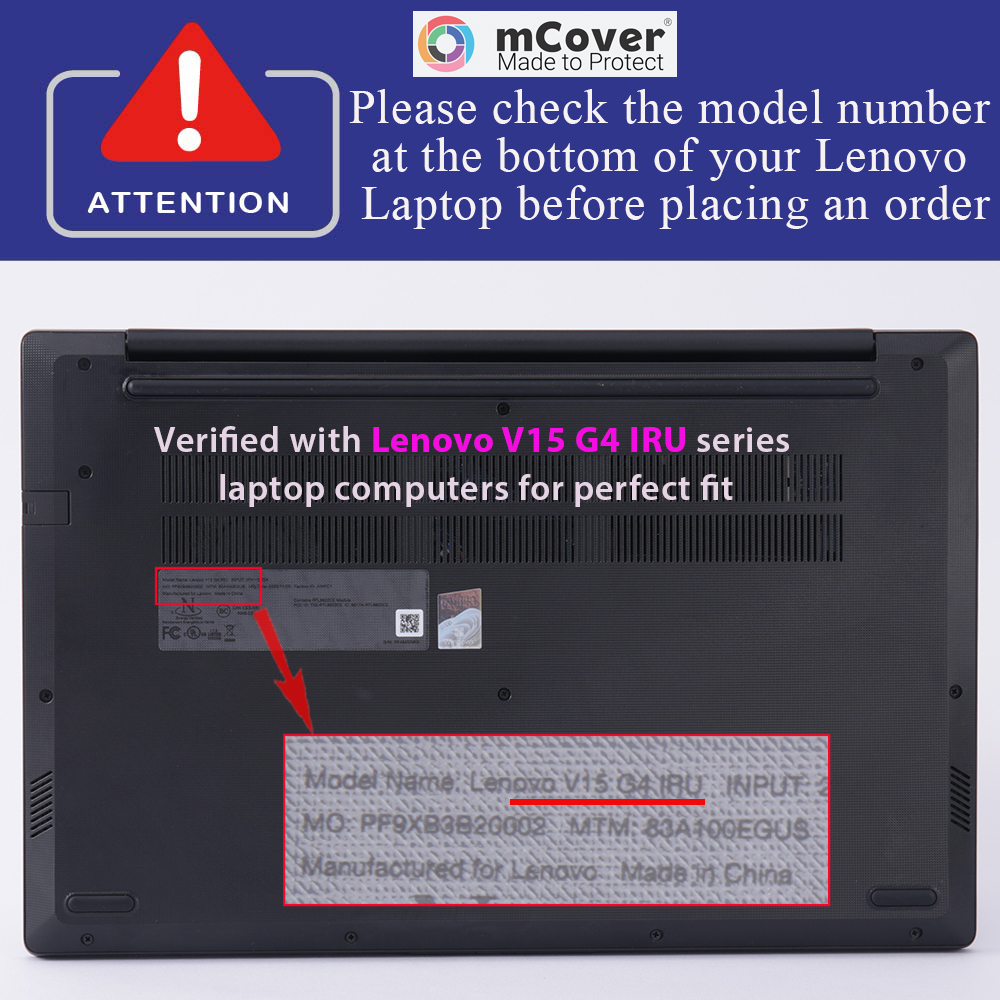 mCover Hard Shell case for 15.6-inch Lenovo V15 G4 G5 G6 series Windows Laptop