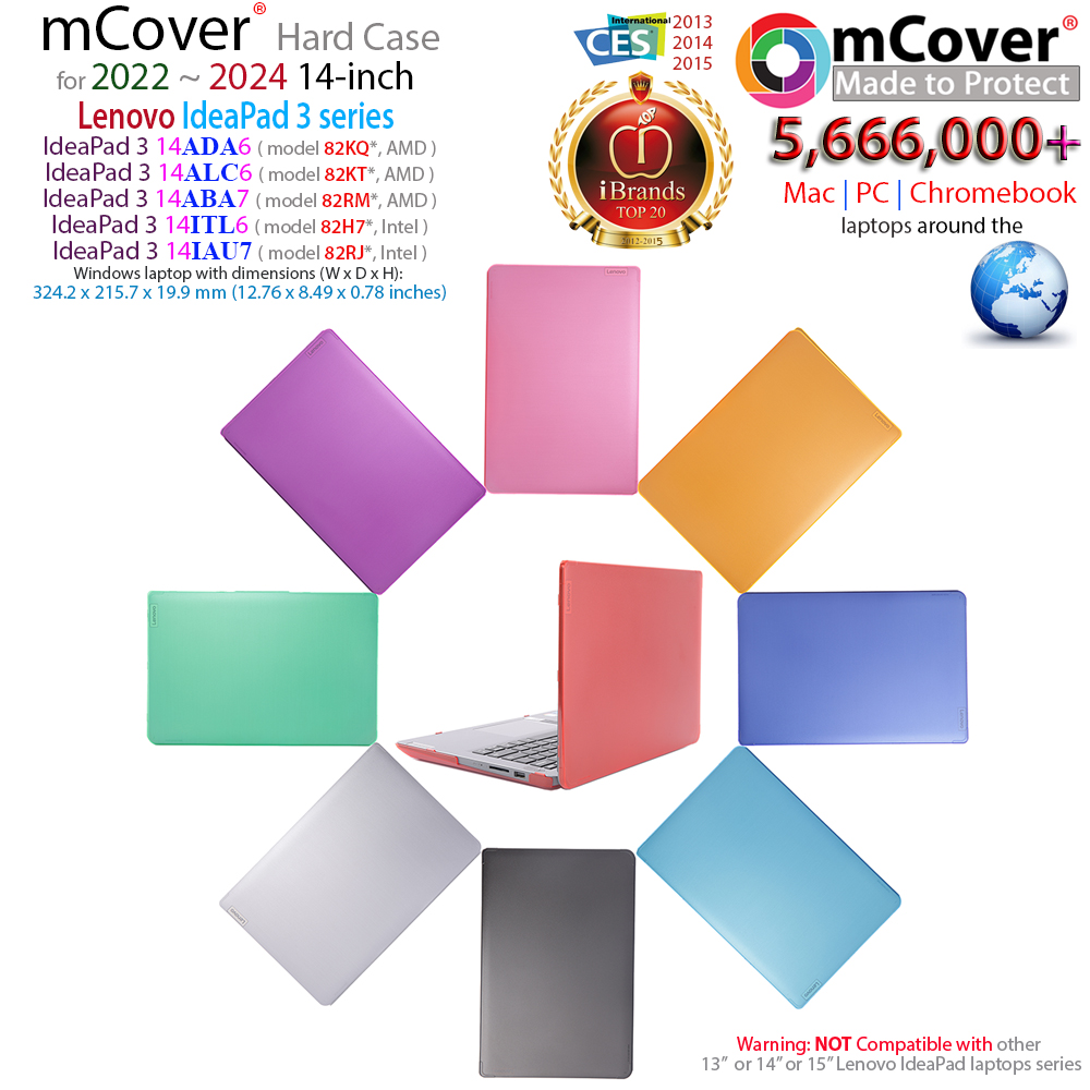 mCover Hard Shell case for 14-inch Lenovo IdeaPad 3 14ADA6 14ALC6 14ABA7 14ITL6 14IAU7 14-inch Windows Laptops