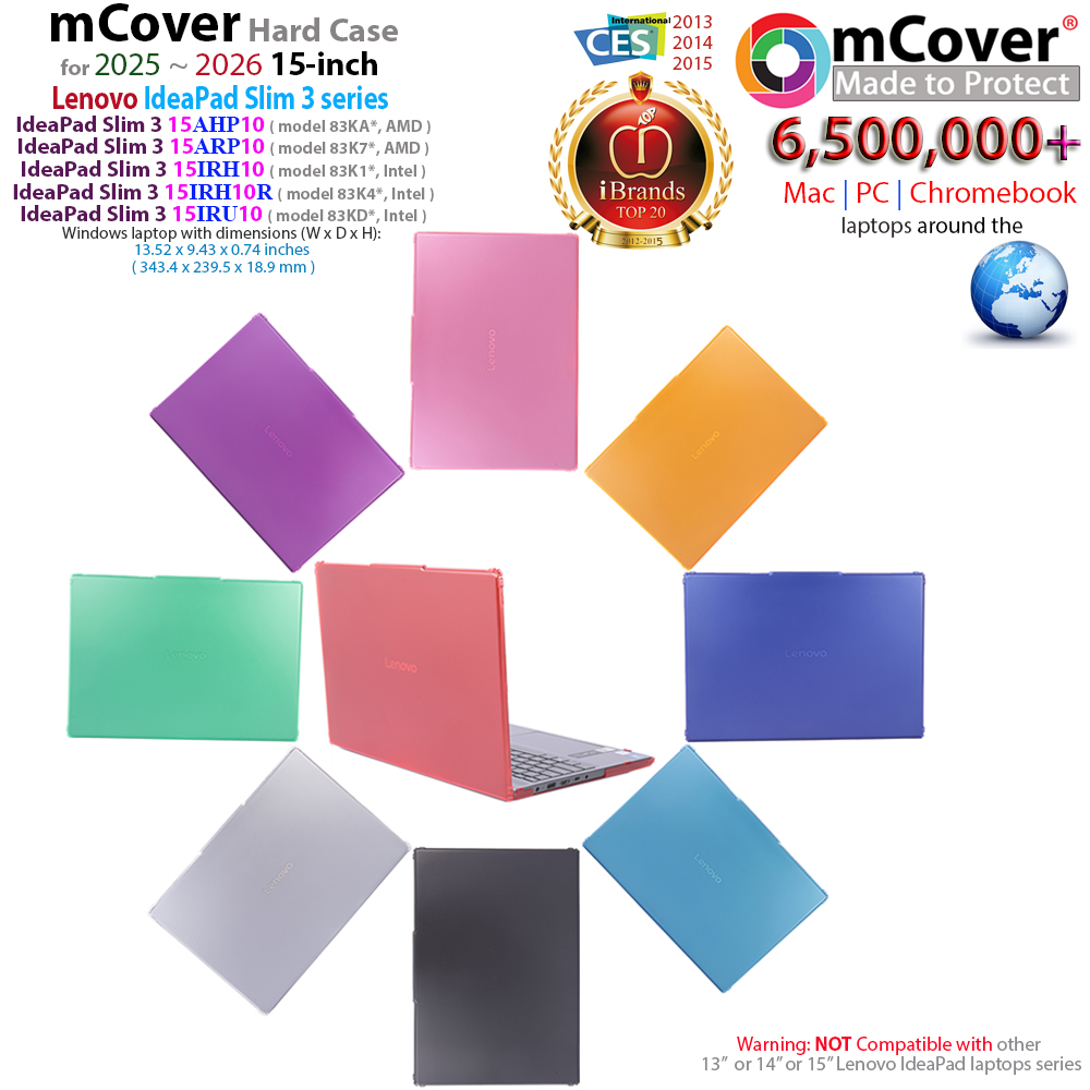 mCover Hard Shell case for 15-inch Lenovo Ideapad Slim 3 15AHP10 15ARP10 15IRH10 15IRU10 Windows Laptop