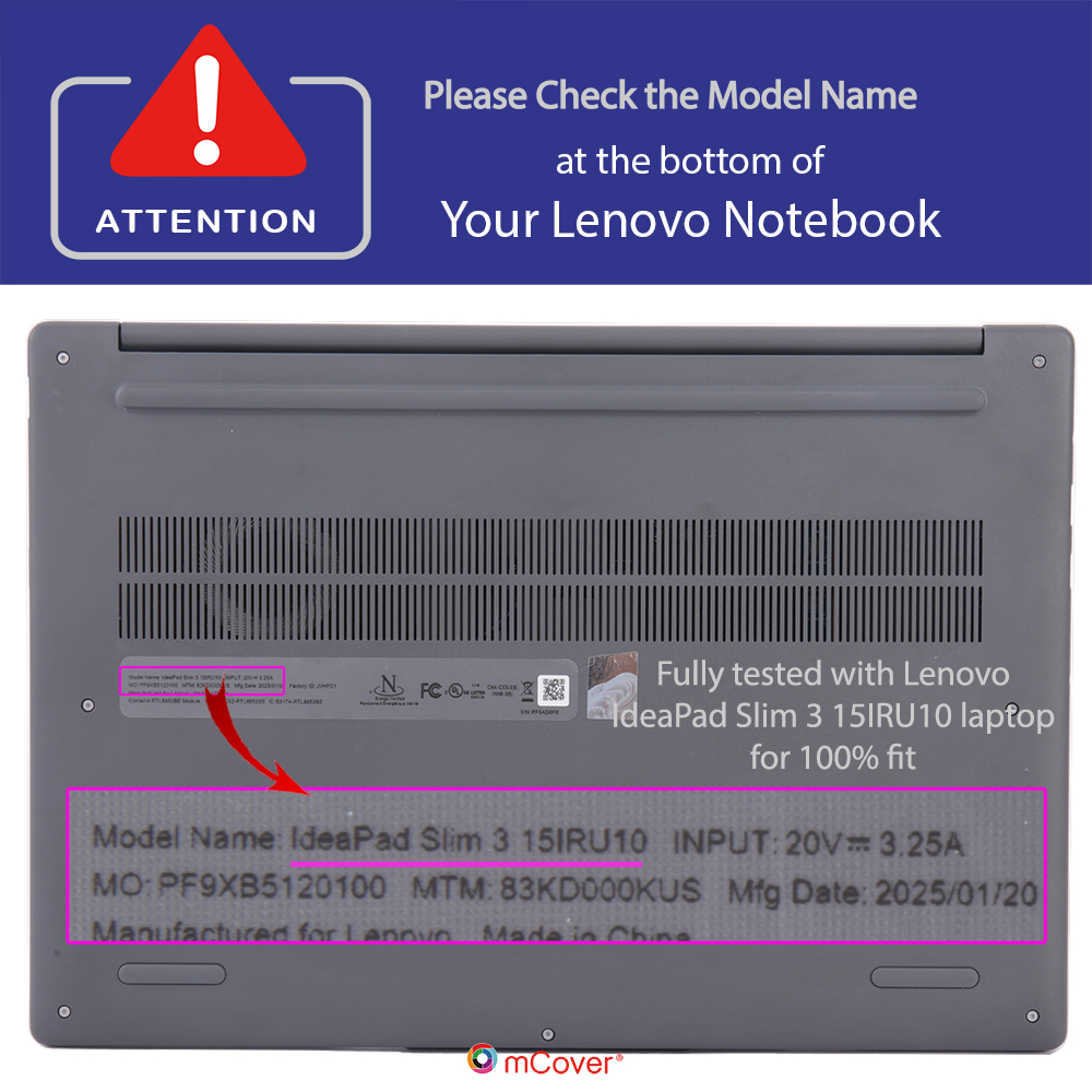 mCover Hard Shell case for 15-inch Lenovo Ideapad Slim 3 15AHP10 15ARP10 15IRH10 15IRU10 Windows Laptop