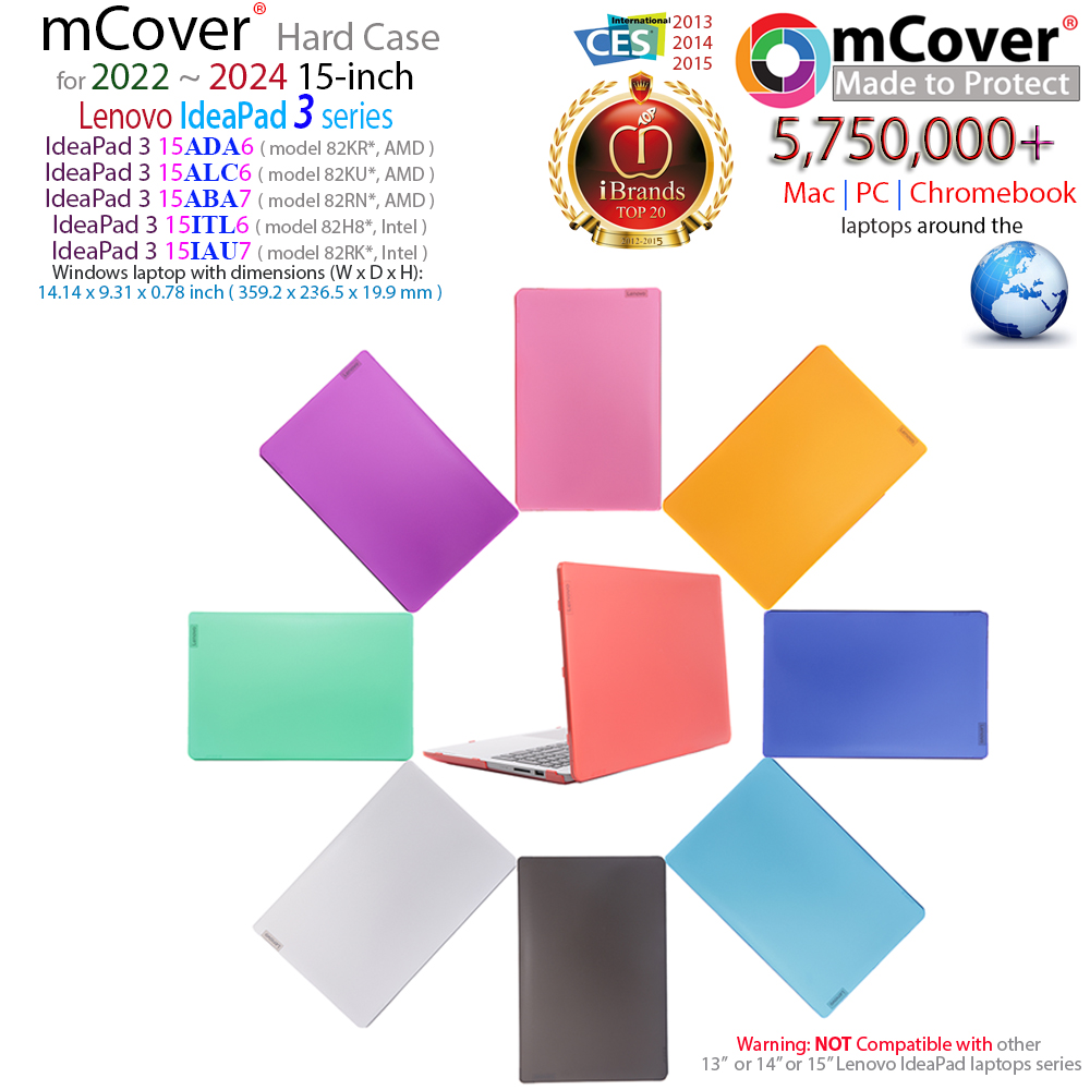 mCover Hard Shell case for 15-inch Lenovo Ideapad 3 mCover Hard Shell case for 15-inch Lenovo Ideapad 3 15ADA6 15ALC6 15ITL6 15ABA7 15IAU7 series