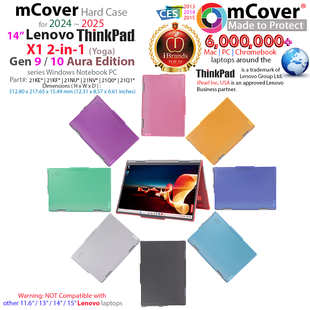 mCover Hard Shell case for 14-inch Lenovo ThinkPad X1 2-in-1 Gen 9