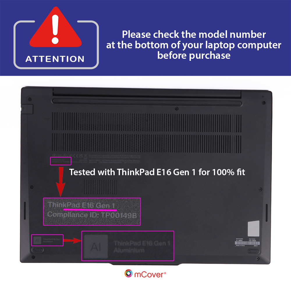 mCover Hard Shell case for 16-inch Lenovo ThinkPad E16 G1 / G2 Windows Laptop
