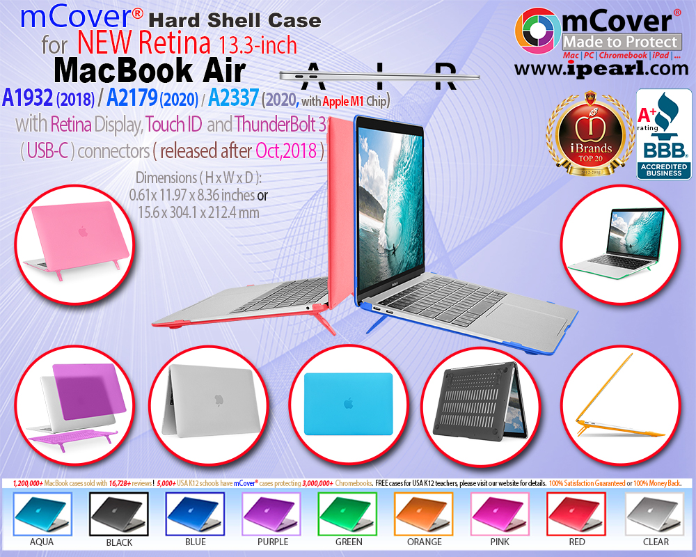mCover case for MacBook Air A1932 13-inch with Retina Display and  Touch Bar