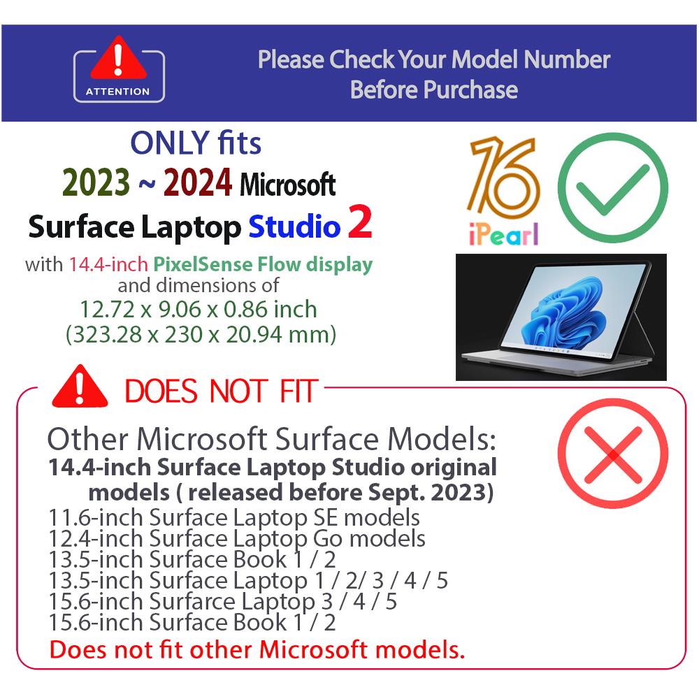 mCover Hard Shell case for 14.4-inch Microsoft Surface laptop Studio 2 computer