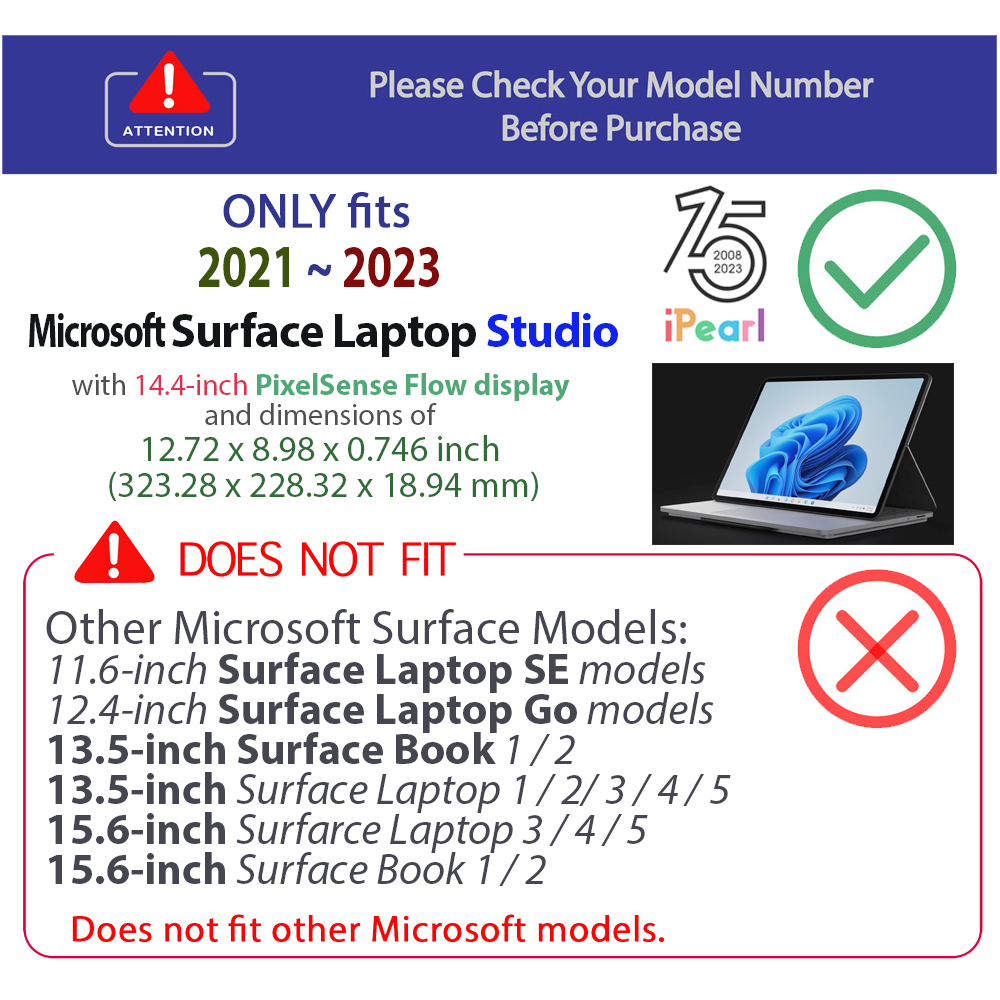mCover Hard Shell case for 14.4-inch Microsoft Surface laptop Studio computer