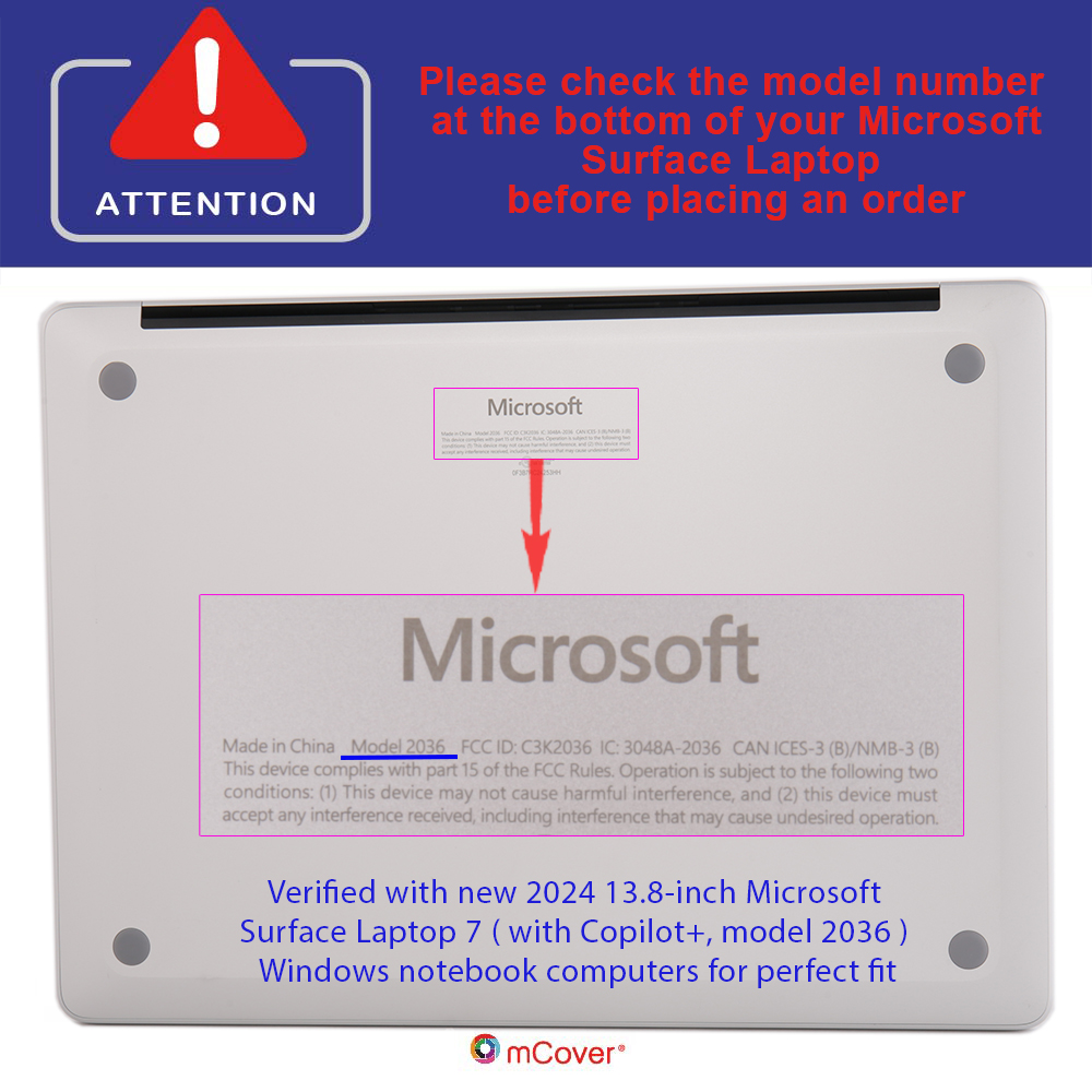 mCover Hard Shell case for 13.8-inch Microsoft Surface laptop 7 AI-powered computer