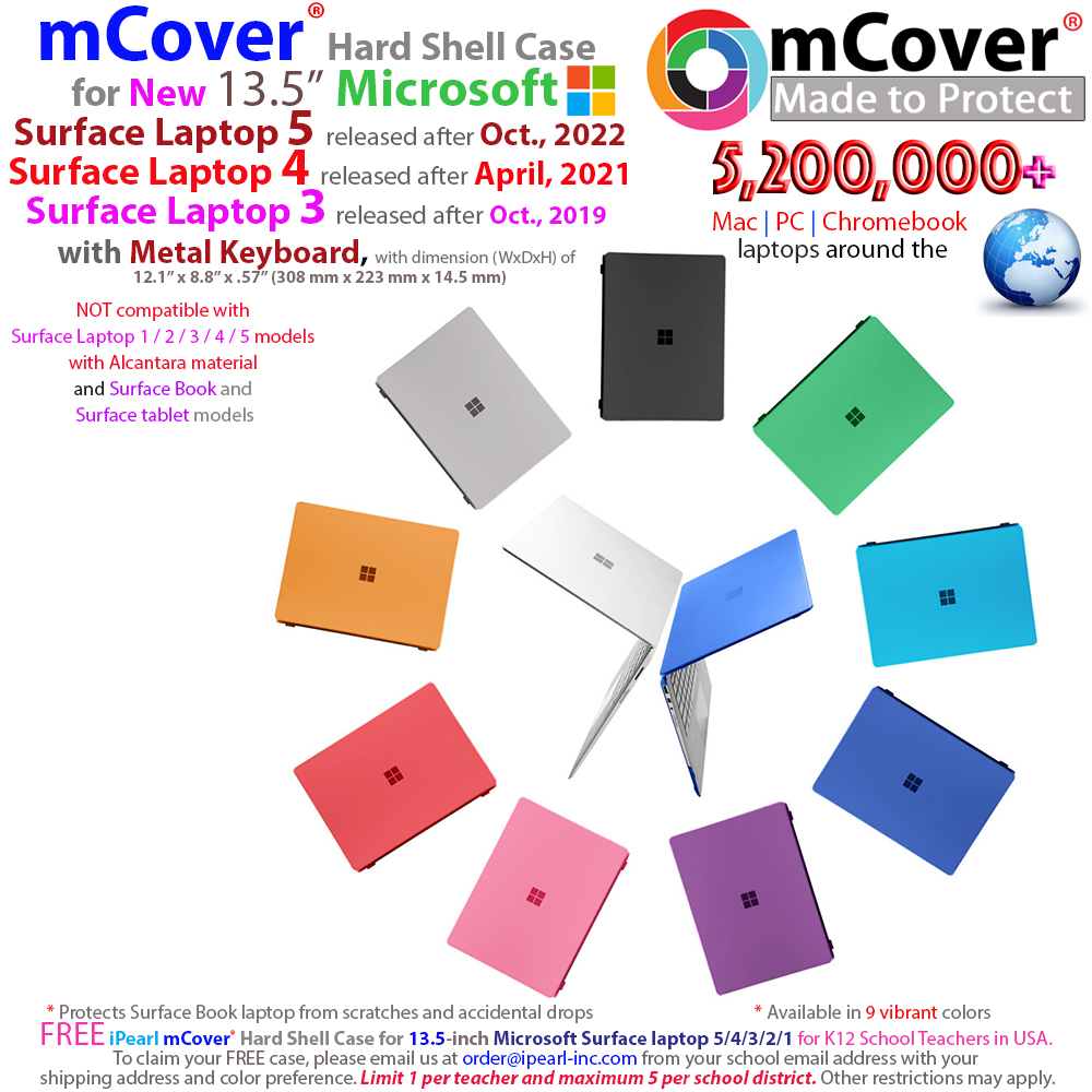 thumbnail interactive-video image 1 of MCover Hard Shell Case For 15-inch Microsoft Surface Laptop 3 (2019) – Polycarbonate, 9 Colors 1 of 3