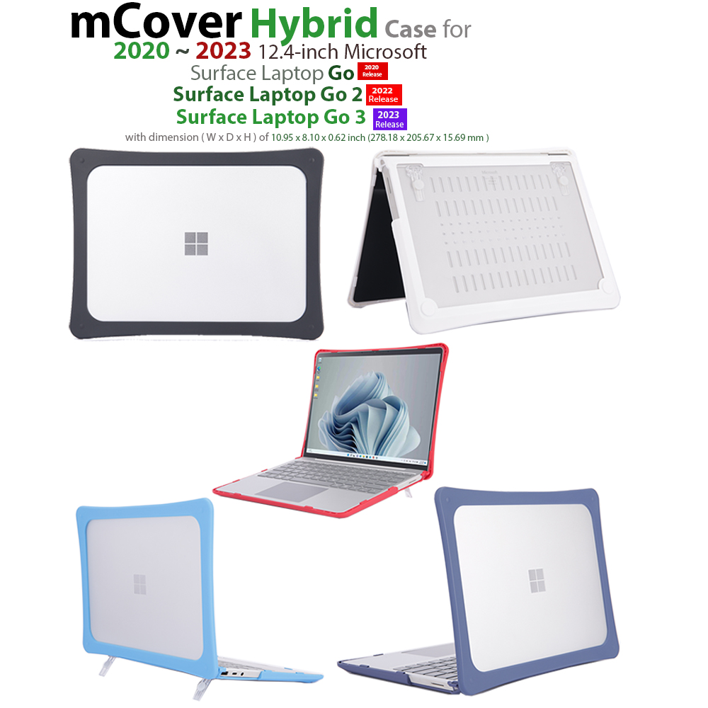 mCover Hybrid case for 12.4-inch Microsoft Surface laptop Go 1/2/3 computer