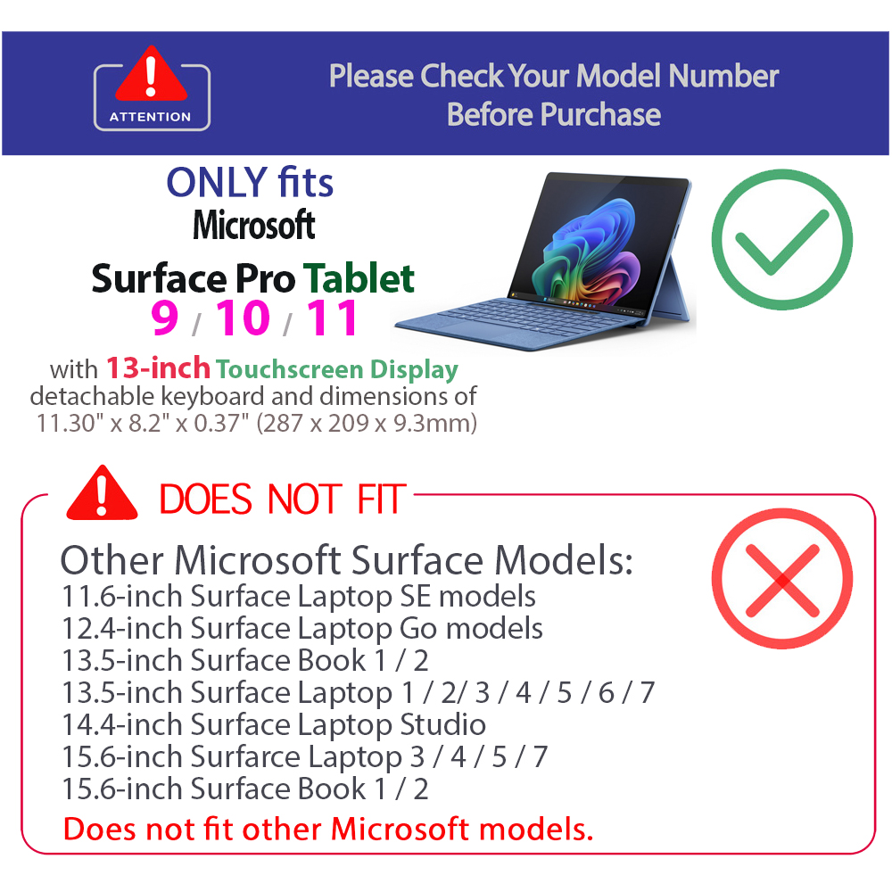 mCover Hard Shell case for Microsoft Surface Pro 9 / 10 / 11 tablet