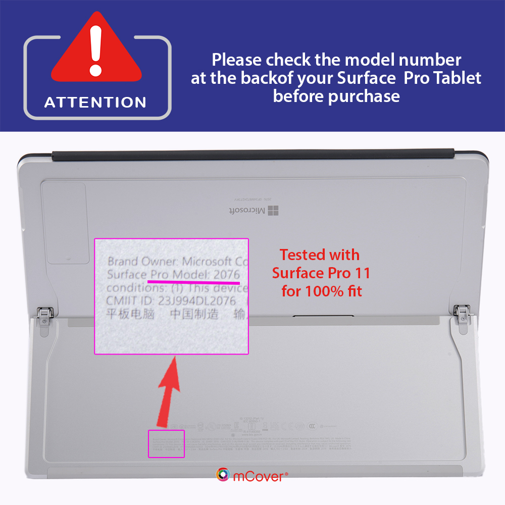 mCover Hard Shell case for Microsoft Surface Pro 9 / 10 / 11 tablet