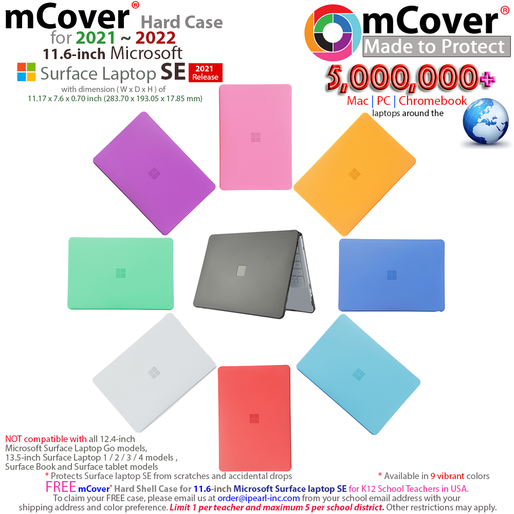 mCover Hard Shell case for 11.6-inch Microsoft Surface laptop SE computer
