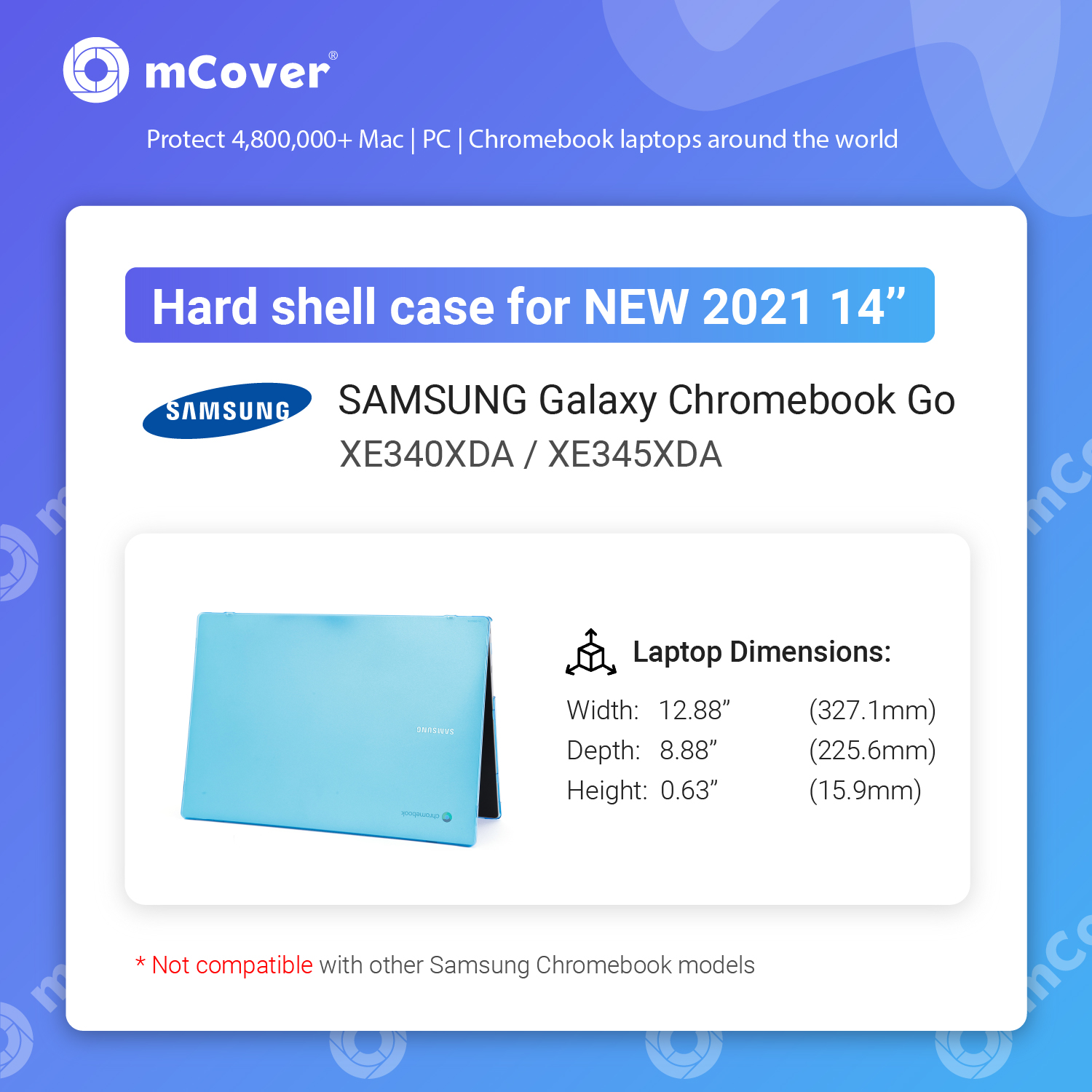 mCover Hard Shell case for 2021 Samsung Galaxy Chromebook Go XE340XDA / XE345XDA 14-inch